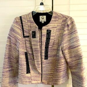 Mayle Tweed Textured Purple Blazer Size 6
